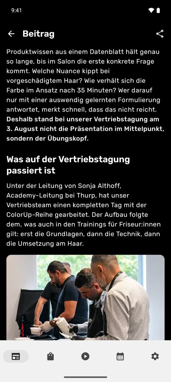 Magazin-Beitrag in der Thurp App auf Android in der Leseansicht