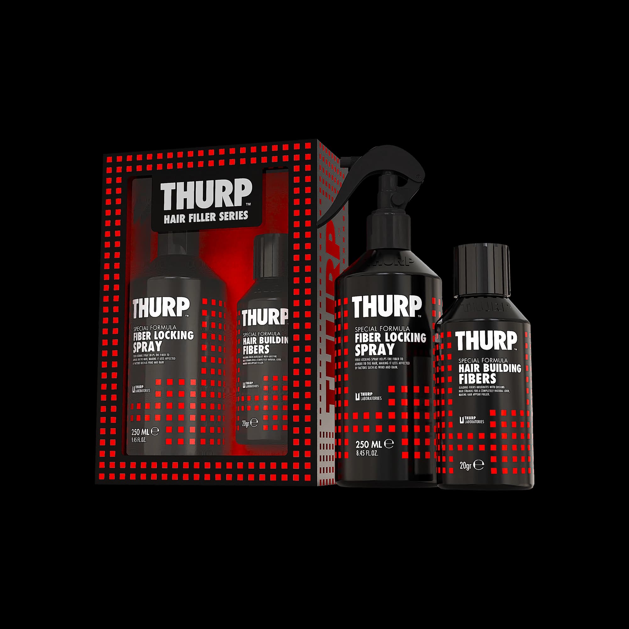 Hair Building Fibers & Fiber Locking Spray Set